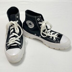 Converse Black and White Platform Sneakers